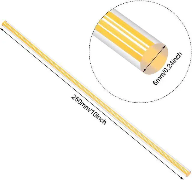Alt view image 3 of 5 - Solid Acrylic Round Rod Straight Line PMMA Bar 6mmx250mm Multicolor 16Pcs