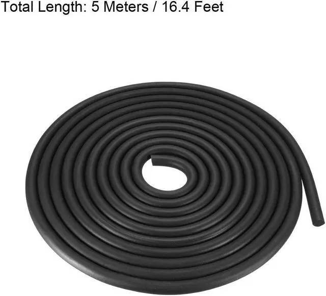 Alt view image 2 of 3 - Foam Rubber Seal Weather Strip 10mm Diameter 5 Meters Long Black