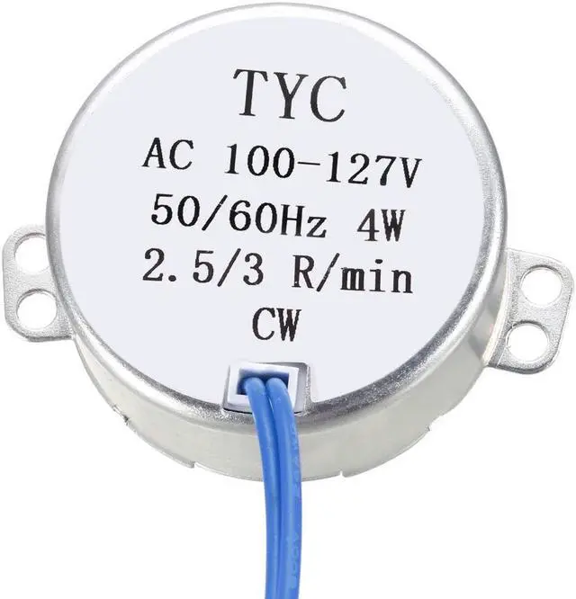 Alt view image 2 of 4 - Electric Synchron Motor Turntable Synchronous Motor 100-127 VAC 2.5-3RPM 50/60 Hz 4W CW Direction for Hand-Made, Model or Guide Motor