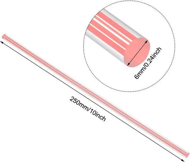 Alt view image 5 of 5 - Solid Acrylic Round Rod Straight Line PMMA Bar 6mmx250mm Multicolor 16Pcs