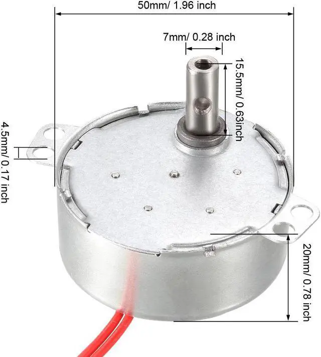 Alt view image 3 of 4 - Electric Synchron Motor Turntable Synchronous Motor 24 VAC 5-6RPM 50-60 Hz 4W CCW Direction for Hand-Made, Model or Guide Motor