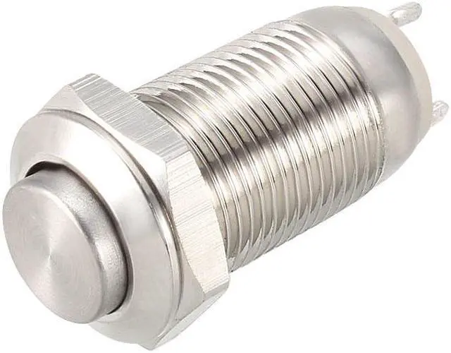 Main image of Momentary Metal Push Button Switch 10mm Mounting Dia 1NO 250V 5A