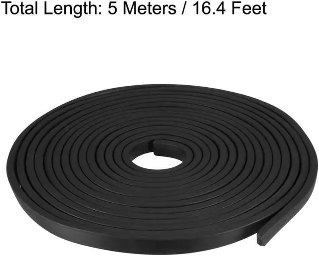 Alt view image 2 of 4 - Solid Rectangle Rubber Seal Strip 10mm Wide 5mm Thick, 5 Meters Long Black