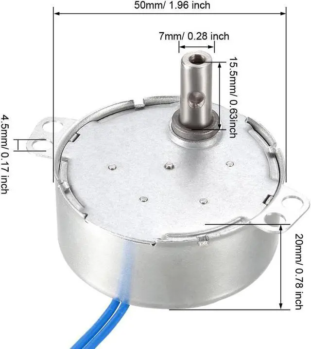 Alt view image 3 of 4 - Electric Synchron Motor Turntable Synchronous Motor 100-127 VAC 20-24RPM 50-60 Hz 4W CCW Direction for Hand-Made, Model or Guide Motor