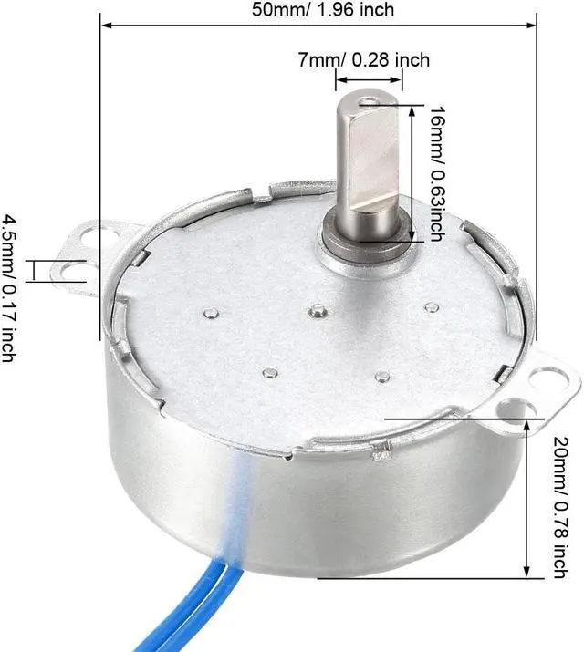 Alt view image 3 of 4 - Electric Synchron Motor Turntable Synchronous Motor 100-127 VAC 2.5-3RPM 50/60 Hz 4W CW Direction for Hand-Made, Model or Guide Motor