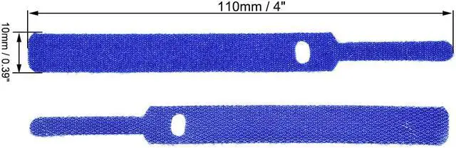 Alt view image 2 of 7 - Reusable Cable Ties, 4 Inch Hook and Loop Cord Wraps, Blue Zip Tie 50pcs