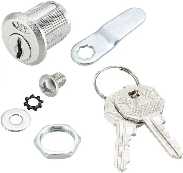 Alt view image 3 of 6 - Cam Lock 20mm Cylinder Length 48mm X 2mm Cam Cabinet Locks Keyed Different