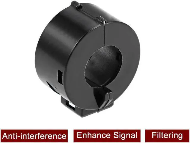 Alt view image 4 of 4 - 15mm Ferrite Cores Ring Clip-On RFI EMI Noise Suppression Filter Cable Clip, Black 5pcs