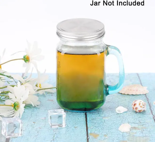 Alt view image 5 of 7 - 8pcs Stainless Steel Wide Mouth Mason Jar Lids with Sealing Rings Food Storage Caps for Mason Canning Ball Jars