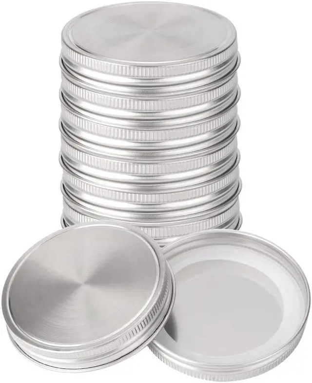 Main image of 8pcs Stainless Steel Wide Mouth Mason Jar Lids with Sealing Rings Food Storage Caps for Mason Canning Ball Jars