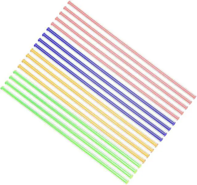 Main image of Solid Acrylic Round Rod Straight Line PMMA Bar 6mmx250mm Multicolor 16Pcs