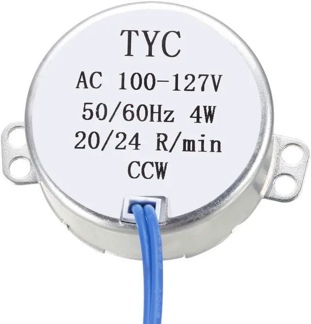 Alt view image 2 of 4 - Electric Synchron Motor Turntable Synchronous Motor 100-127 VAC 20-24RPM 50-60 Hz 4W CCW Direction for Hand-Made, Model or Guide Motor