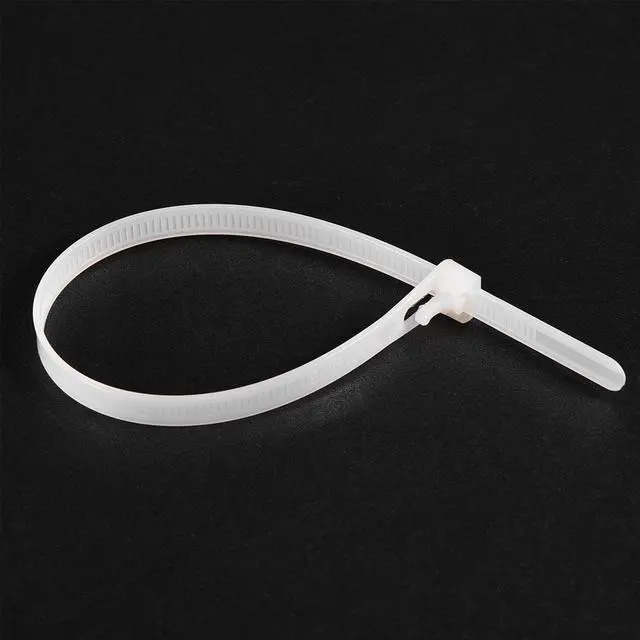 Alt view image 3 of 4 - Reusable Cable Ties 450mmx7.4mm Adjustable Nylon Zip Ties Wraps White 60pcs