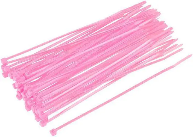 Main image of Cable Zip Ties 150mmx2.5mm Self-Locking Nylon Tie Wraps Pink 80pcs