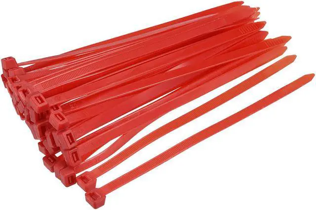 Main image of Cable Zip Ties 250mmx7.6mm Self-Locking Nylon Tie Wraps Red 40pcs