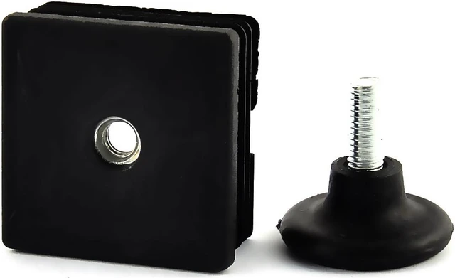 Alt view image 2 of 2 - Plastic Adjustable Leveling Foot Square Tube Insert 50 x 50mm 8 Sets