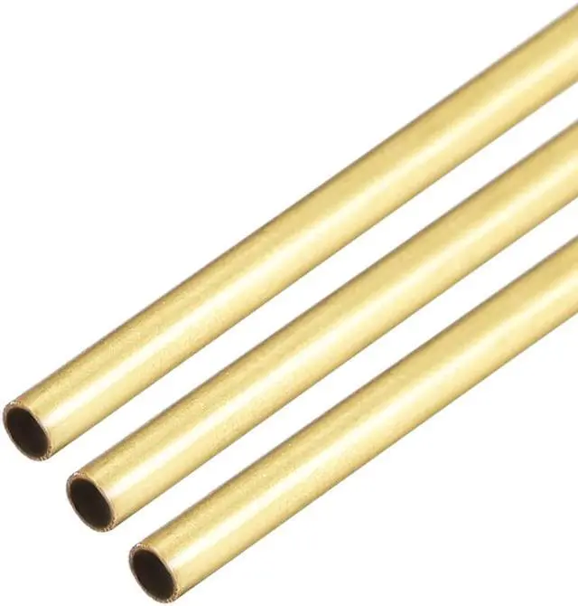 Main image of Brass Round Tube 300mm Length 2mm OD 0.2mm Wall Thickness Seamless Straight Pipe Tubing 3 Pcs