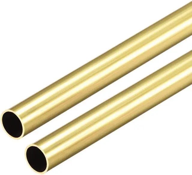 Main image of Brass Round Tube 300mm Length 7mm OD 0.5mm Wall Thickness Seamless Straight Pipe Tubing 2 Pcs