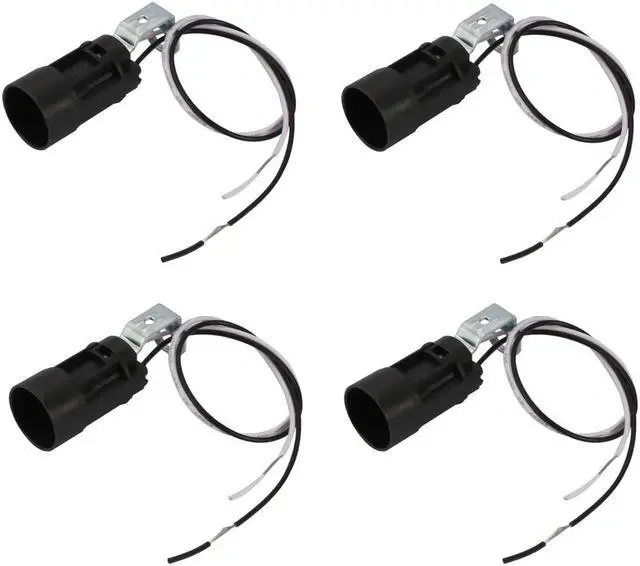 Main image of 4pcs Black 60mm Height Wall Lamp Pendant Light Holder E14 Lamp Socket w Wire