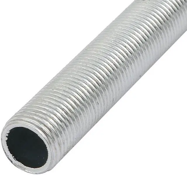 Alt view image 2 of 2 - 2 Pcs Metric M10 1mm Pitch Thread Zinc Plated Pipe Nipple Lamp Parts 500mm Lenght