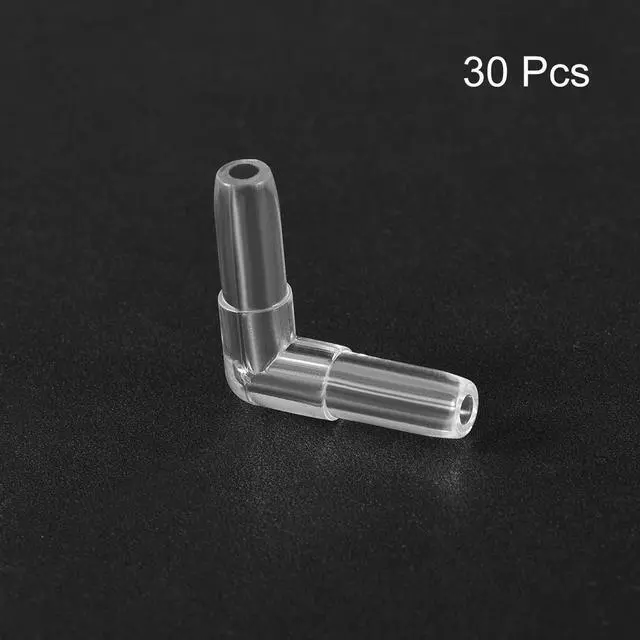Alt view image 3 of 4 - Aquarium Air Valve Connector Plastic Inline Tubing L-Shaped Non-Return Valves for 4mm Fish Tank Pond Air Line 30pcs