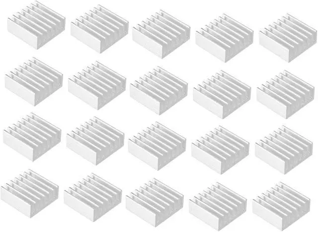 Main image of Aluminum Heatsink Cooler Circuit Board Cooling Fin Silver Tone 14mmx14mmx6mm 20Pcs for Led Semiconductor Integrated Circuit Device