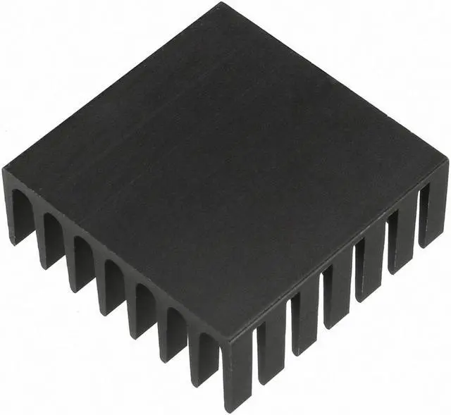Alt view image 3 of 5 - Aluminum Heatsink Cooler Circuit Board Cooling Fin Black 28mmx28mmx11mm 5Pcs for Led Semiconductor Integrated Circuit Device