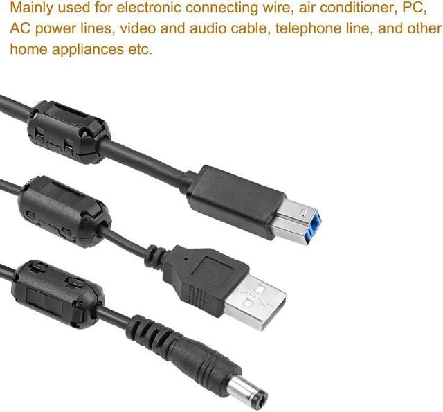 Alt view image 5 of 5 - 9mm Ferrite Cores Ring Clip-On RFI EMI Noise Suppression Filter Cable Clip, Black 5pcs