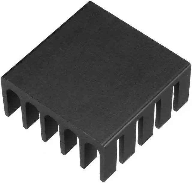 Alt view image 3 of 5 - Aluminum Heatsink Cooler Circuit Board Cooling Fin Black 22mmx22mmx10mm 5Pcs for Led Semiconductor Integrated Circuit Device