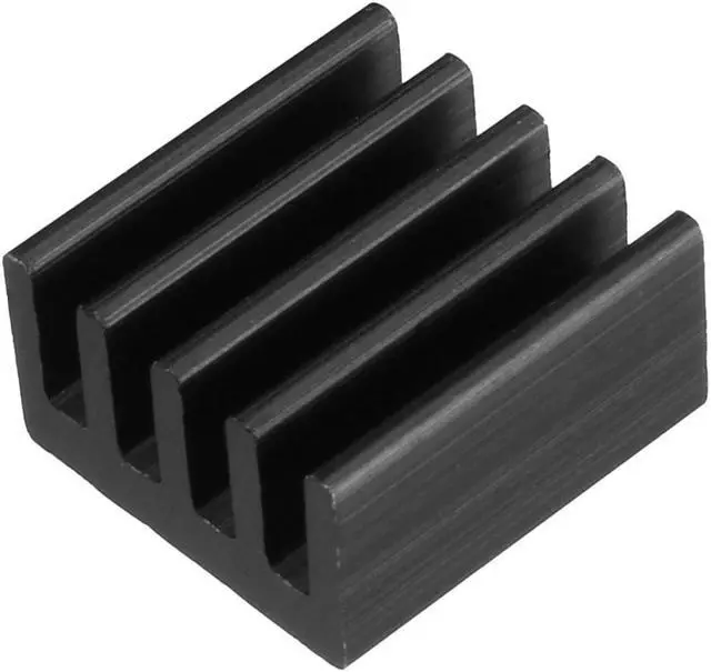 Alt view image 5 of 5 - Aluminum Heatsink Cooler Circuit Board Cooling Fin Black 14mmx14mmx5mm 10Pcs for Led Semiconductor Integrated Circuit Device