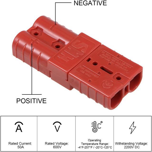 Alt view image 5 of 5 - 6 Gauge Battery Quick Connect Disconnect Kit 50A Wire Connector for Winch Auto Car Trailer Driver, Red 2pcs