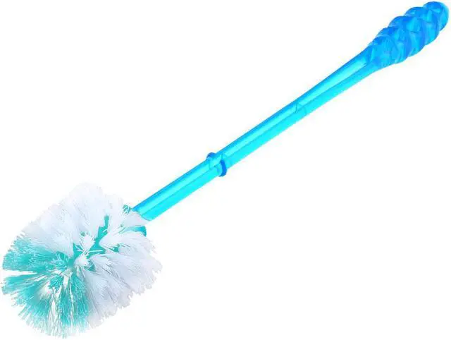 Main image of Washroom Plastic Grip Round Shape Bristle Head Toilet Cleaning Brush Blue