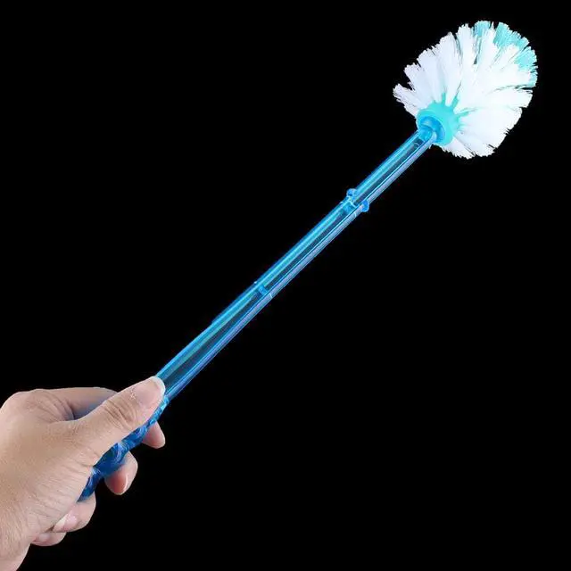 Alt view image 4 of 4 - Washroom Plastic Grip Round Shape Bristle Head Toilet Cleaning Brush Blue