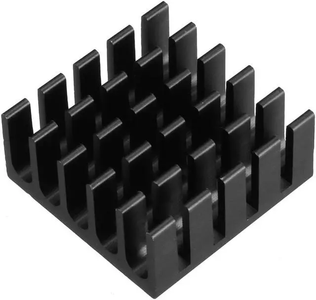 Alt view image 5 of 5 - Aluminum Heatsink Cooler Circuit Board Cooling Fin Black 22mmx22mmx10mm 5Pcs for Led Semiconductor Integrated Circuit Device