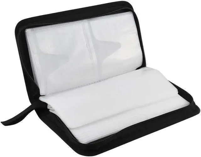 Alt view image 3 of 3 - Zipper Closure Rectangle Nylon CD Storage Carry Case Bag Holder Container Black