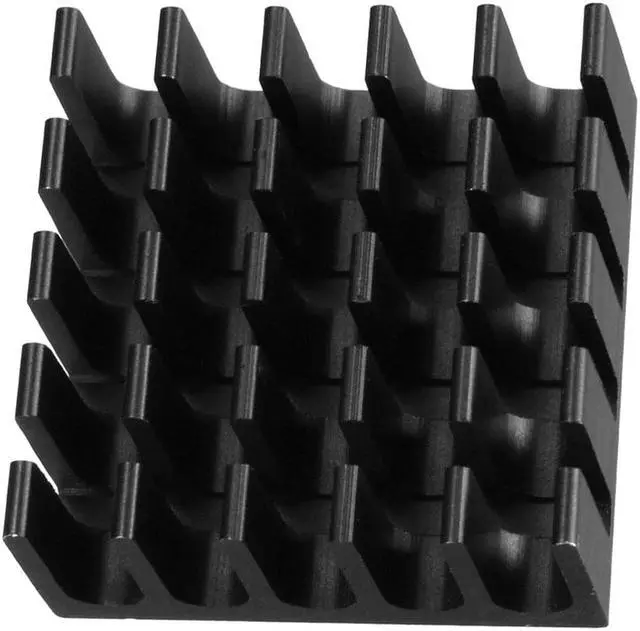 Alt view image 4 of 5 - Aluminum Heatsink Cooler Circuit Board Cooling Fin Black 22mmx22mmx10mm 5Pcs for Led Semiconductor Integrated Circuit Device