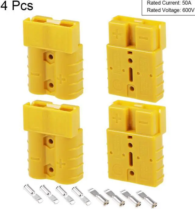 Alt view image 2 of 5 - 6 Gauge Battery Quick Connect Disconnect 50A Wire Connector for Winch Auto Car Trailer Driver, Yellow, 4pcs