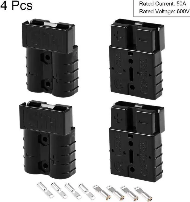 Alt view image 2 of 5 - 6 Gauge Battery Quick Connect Disconnect 50A Wire Connector for Winch Auto Car Trailer Driver, Black, 4pcs