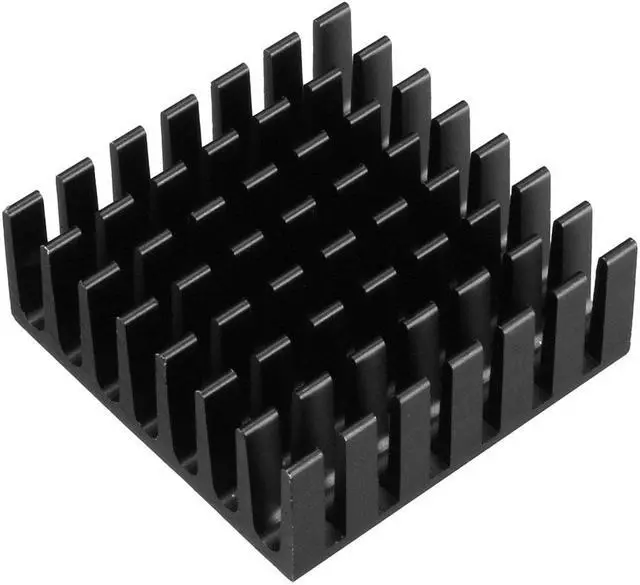 Alt view image 5 of 5 - Aluminum Heatsink Cooler Circuit Board Cooling Fin Black 28mmx28mmx11mm 5Pcs for Led Semiconductor Integrated Circuit Device