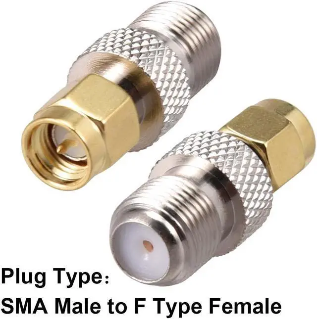 Alt view image 2 of 5 - SMA Male to F Type Female Brass Coaxial Cable RF Connector Adapter 1pcs