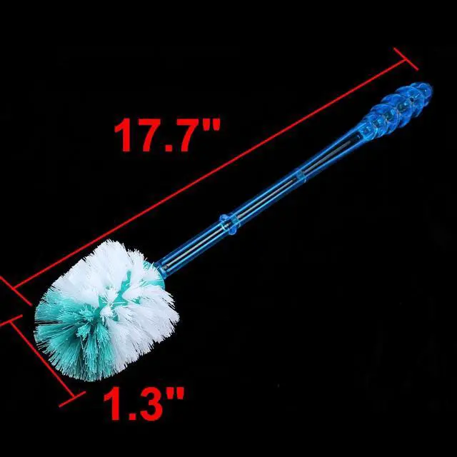 Alt view image 2 of 4 - Washroom Plastic Grip Round Shape Bristle Head Toilet Cleaning Brush Blue