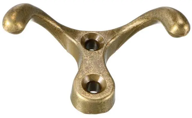 Alt view image 4 of 5 - Dual Prong Coat Hooks Wall Mounted Retro Double Hooks Utility Antique Bronze Hook for Coat Scarf Bag Towel Key Cap Cup Hat 30mm x 55mm x 29mm 2pcs
