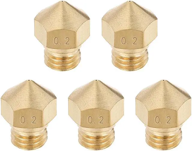 Main image of 0.2mm 3D Printer Nozzle, Fit MK10 Extruder Head, for 1.75mm Filament Brass 5pcs