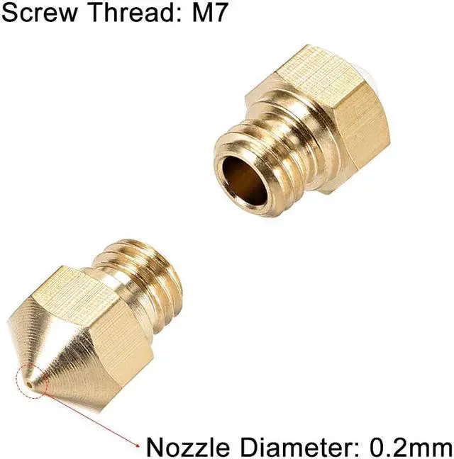 Alt view image 3 of 5 - 0.2mm 3D Printer Nozzle, Fit MK10 Extruder Head, for 1.75mm Filament Brass 5pcs