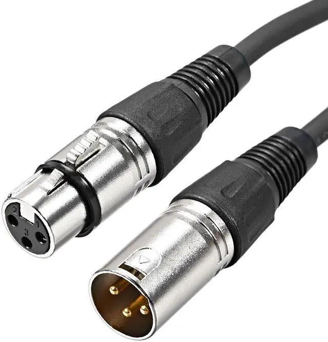 Alt view image 3 of 3 - XLR Male to XLR Female Cable Line for Microphone Video Camera Sound Card Mixer Silver Tone XLR Black Line 2M  6.56ft
