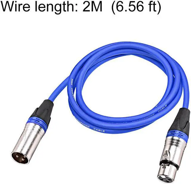 Alt view image 2 of 3 - XLR Male to XLR Female Cable Line for Microphone Video Camera Sound Card Mixer Blue Silver Tone XLR Blue Line 2M  6.56ft