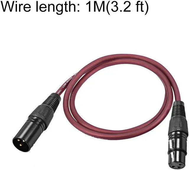 Alt view image 2 of 3 - XLR Male to XLR Female Cable Line for Microphone Video Camera Sound Card Mixer Brown Line 1M 3.2ft