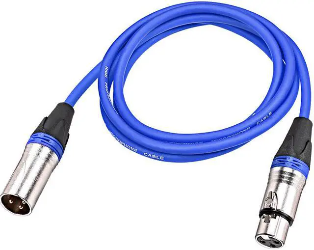 Main image of XLR Male to XLR Female Cable Line for Microphone Video Camera Sound Card Mixer Blue Silver Tone XLR Blue Line 2M  6.56ft