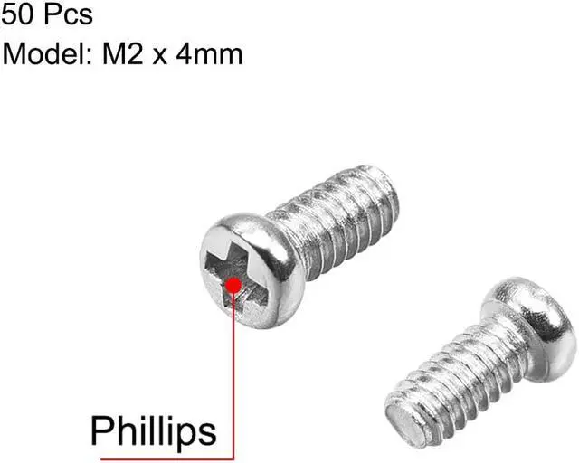 Alt view image 2 of 3 - M2 x 4mm Laptop Notebook Computer Screws Phillips Head Screw Silver Tone 2.8mm Dia Screw Head for IBM HP Dell Lenovo Gateway Acer Samsung 50pcs