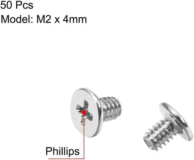 Alt view image 2 of 3 - M2 x 4mm Laptop Notebook Computer Screws Phillips Head Screw Silver Tone 3.8mm Dia Screw Head for IBM HP Dell Lenovo Gateway Acer Samsung 50pcs